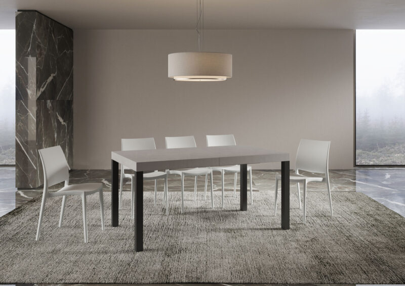 Tavolo allungabile 160/420x90 cm Everyday cashmere gambe antracite - immagine 3