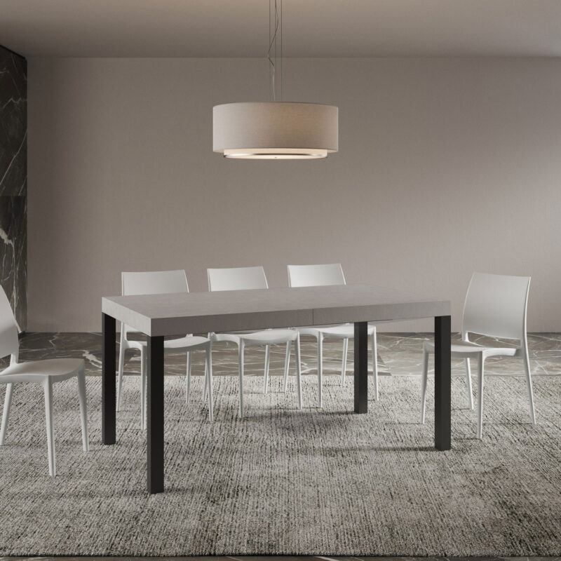 Tavolo allungabile 160/420x90 cm Everyday cashmere gambe antracite - immagine 2