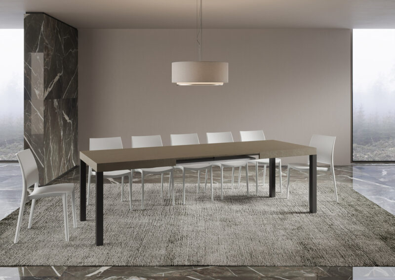 Tavolo allungabile 160/420x90 cm Everyday tortora gambe antracite - immagine 4