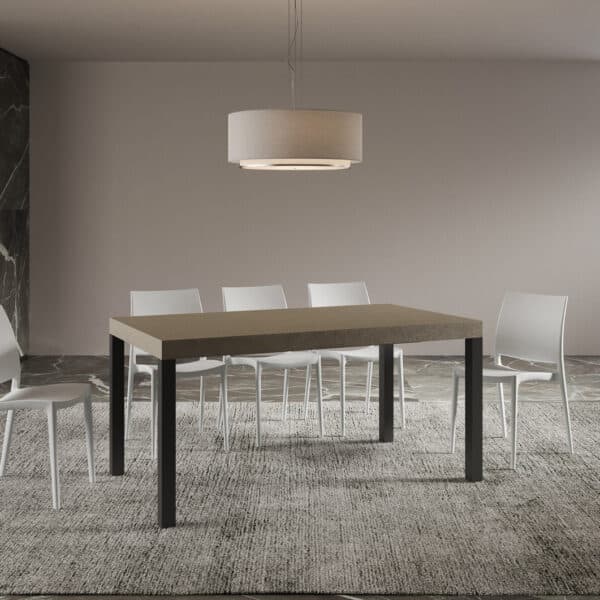 Tavolo allungabile 160/264x90 cm Everyday tortora gambe antracite