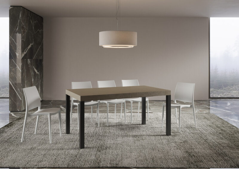 Tavolo allungabile 160/420x90 cm Everyday tortora gambe antracite - immagine 3