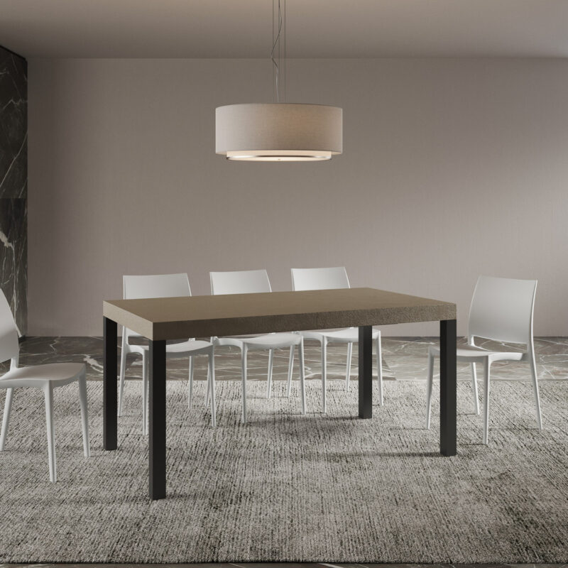 Tavolo allungabile 160/420x90 cm Everyday tortora gambe antracite - immagine 2