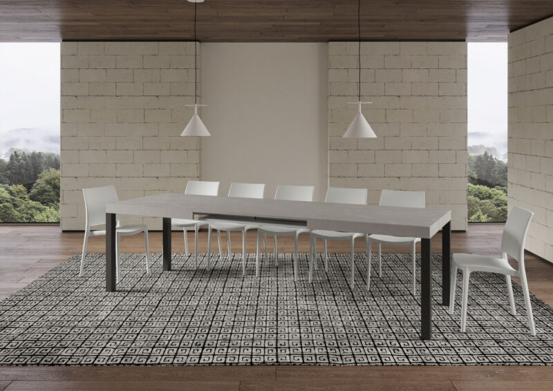 Tavolo allungabile 180/284x90 cm Everyday cashmere gambe antracite - immagine 4