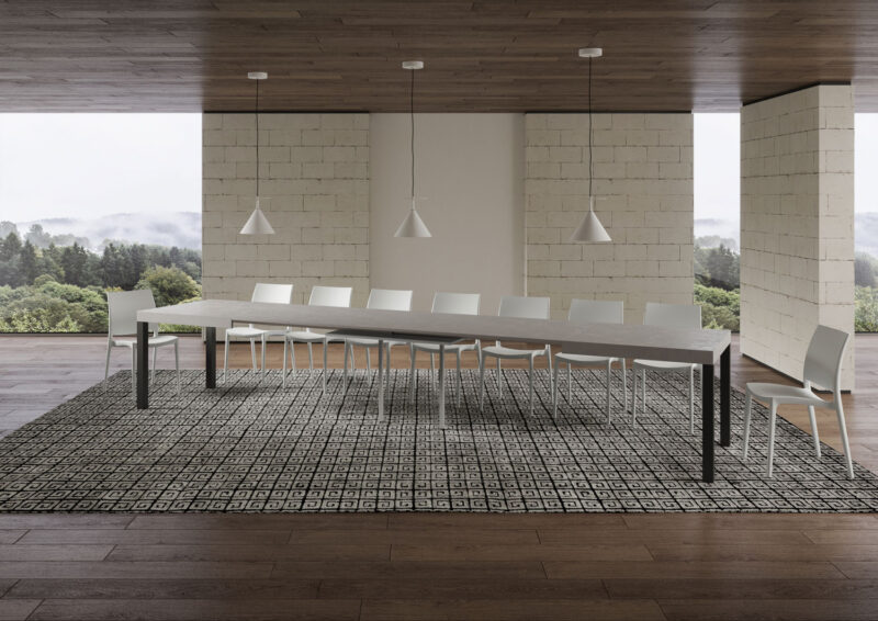 Tavolo allungabile 200/460x90 cm Everyday cashmere gambe antracite - immagine 5
