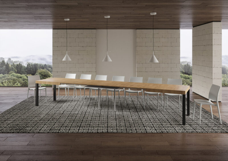 Tavolo allungabile 180/440x90 cm Everyday quercia natura gambe antracite - immagine 4