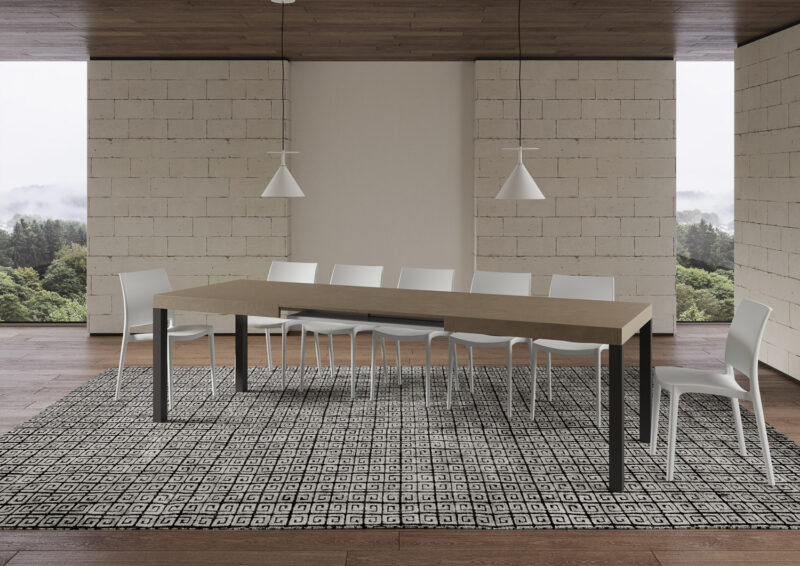 Tavolo allungabile 200/304x90 cm Everyday tortora gambe antracite - immagine 4