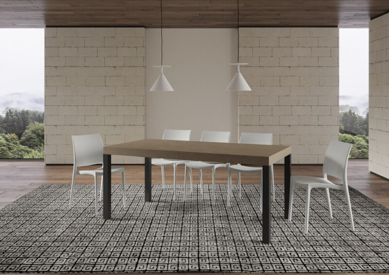 Tavolo allungabile 200/304x90 cm Everyday tortora gambe antracite - immagine 3