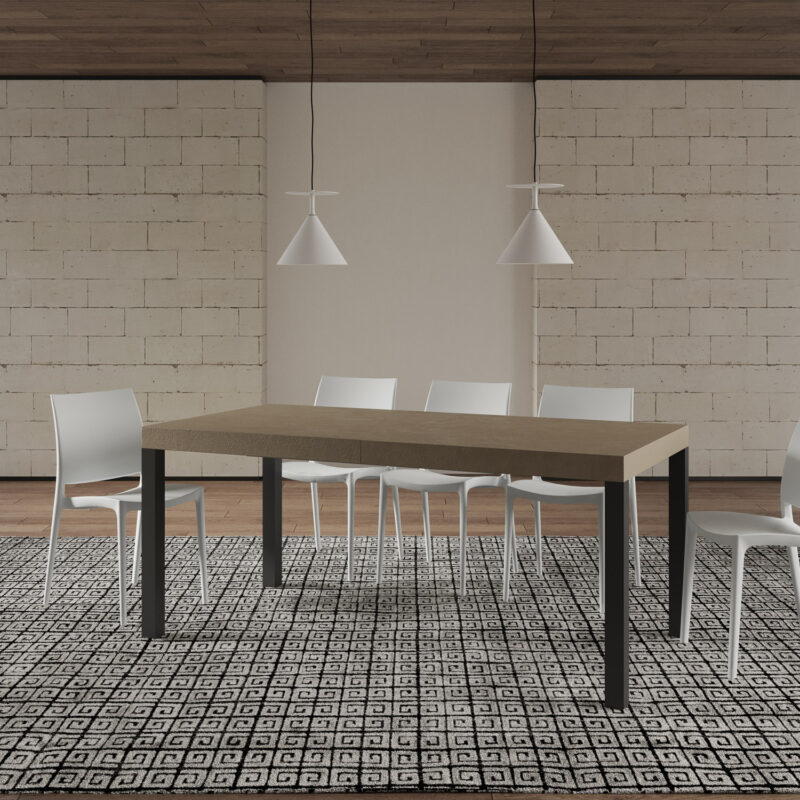 Tavolo allungabile 200/304x90 cm Everyday tortora gambe antracite - immagine 2