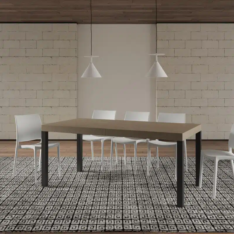 Tavolo allungabile 200/460x90 cm Everyday Premium tortora gambe antracite - foto 3