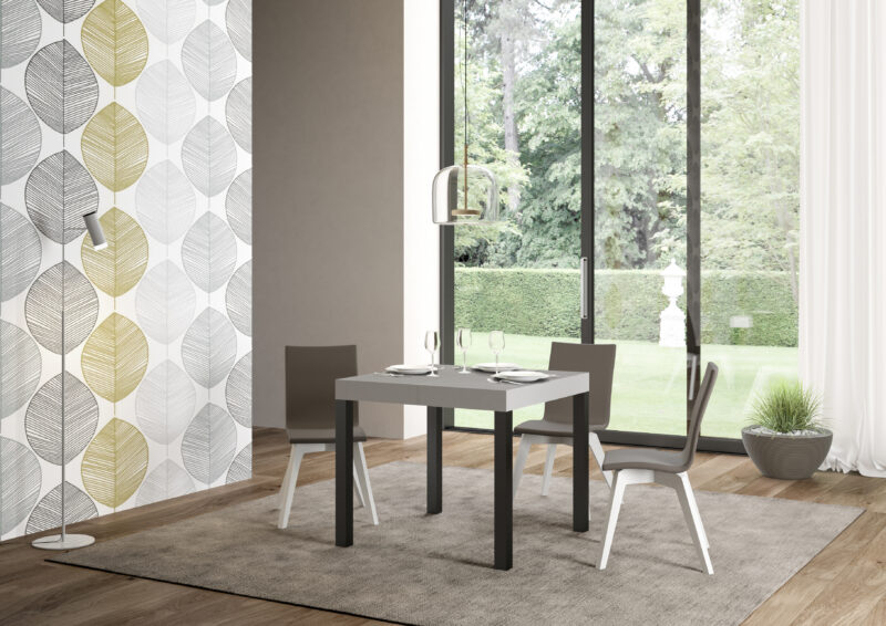 Tavolo allungabile 90/246x90 cm Everyday Premium cashmere gambe antracite - immagine 3