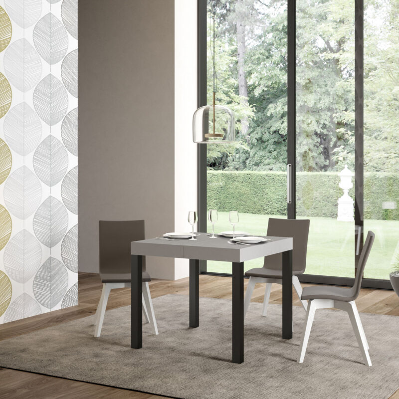 Tavolo allungabile 90/246x90 cm Everyday Premium cashmere gambe antracite - immagine 2