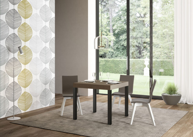 Tavolo allungabile 90/246x90 cm Everyday Premium tortora gambe antracite - immagine 3