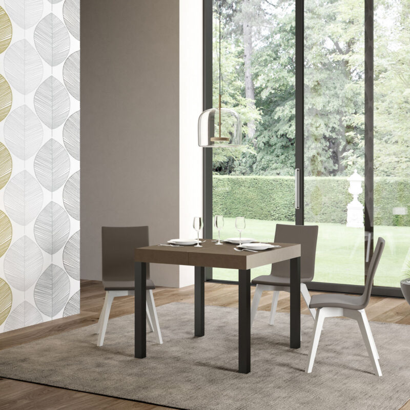 Tavolo allungabile 90/246x90 cm Everyday Premium tortora gambe antracite - immagine 2