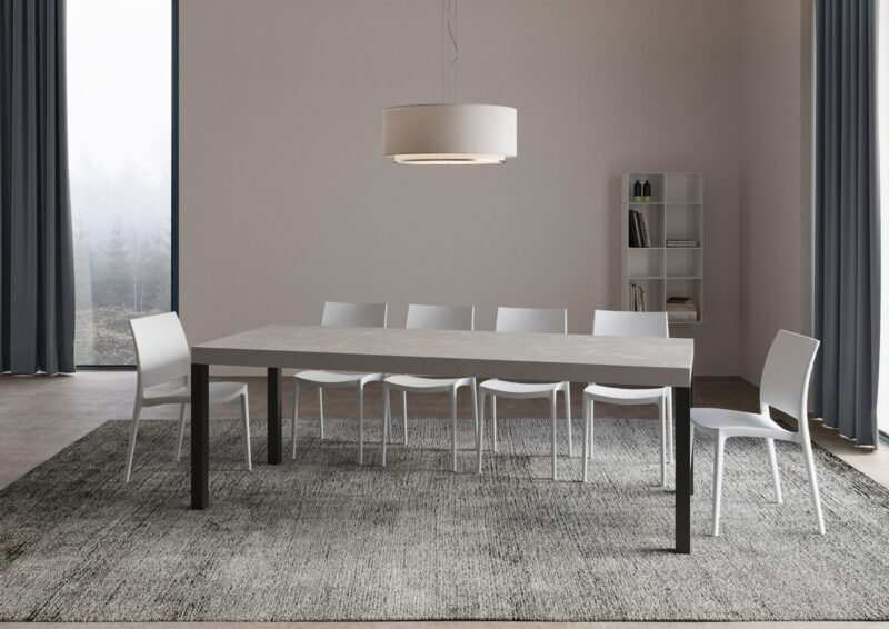 Tavolo allungabile 140/244x90 cm Everyday Premium cashmere gambe antracite - immagine 4