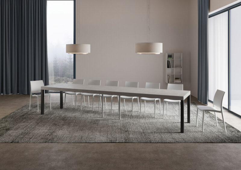 Tavolo allungabile 120/380x90 cm Everyday Premium cashmere gambe antracite - immagine 5