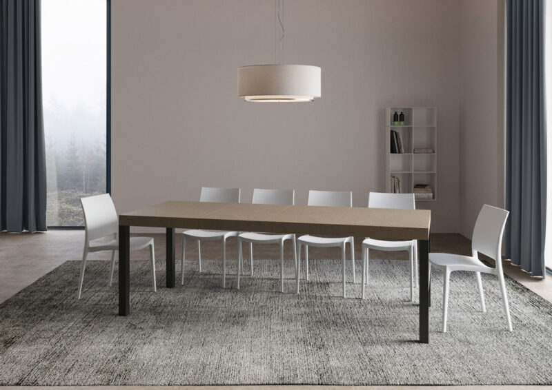 Tavolo allungabile 120/224x90 cm Everyday Premium tortora gambe antracite - immagine 4