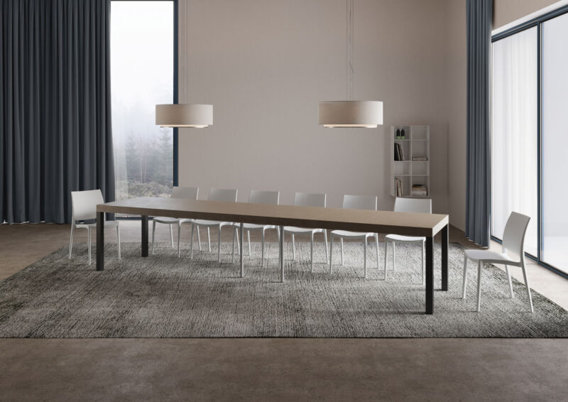 Tavolo allungabile 120/380x90 cm Everyday Premium tortora gambe antracite - immagine 5