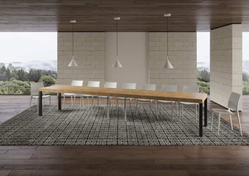 Tavolo allungabile 120/380x90 cm Everyday Premium quercia natura gambe antracite - immagine 4