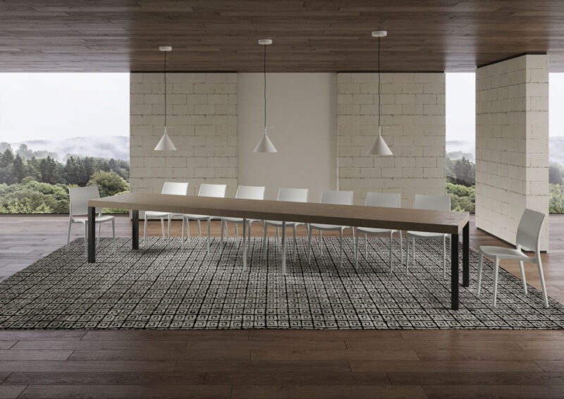 Tavolo allungabile 200/460x90 cm Everyday Premium tortora gambe antracite - immagine 5