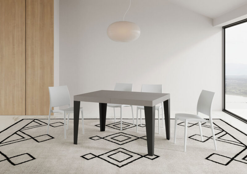 Tavolo allungabile 120/204x80 cm Flame cashmere gambe antracite - immagine 3