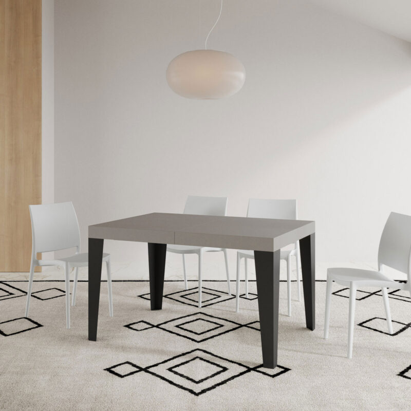 Tavolo allungabile 120/204x80 cm Flame cashmere gambe antracite - immagine 2