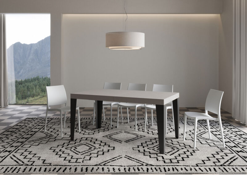 Tavolo allungabile 160/264x90 cm Flame cashmere gambe antracite - immagine 3