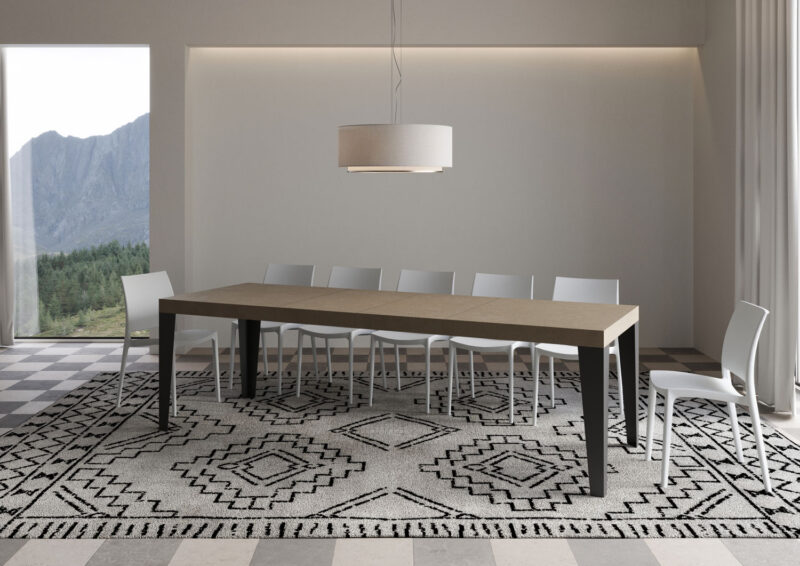 Tavolo allungabile 160/264x90 cm Flame Premium cashmere gambe antracite - immagine 4
