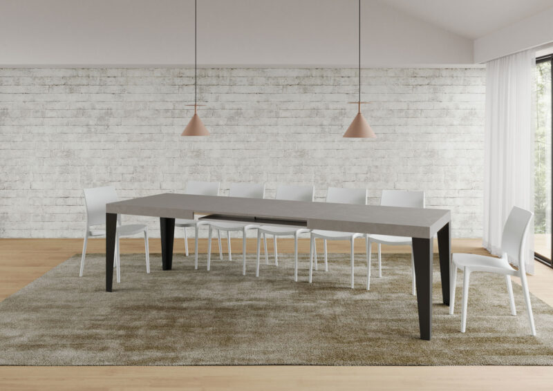Tavolo allungabile 180/284x90 cm Flame cashmere gambe antracite - immagine 4