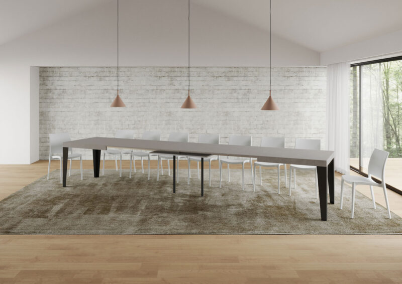 Tavolo allungabile 200/460x90 cm Flame cashmere gambe antracite - immagine 5