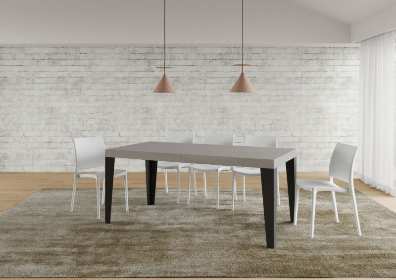 Tavolo allungabile 180/284x90 cm Flame cashmere gambe antracite - immagine 3