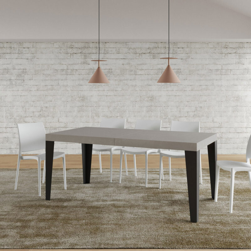 Tavolo allungabile 180/284x90 cm Flame cashmere gambe antracite - immagine 2