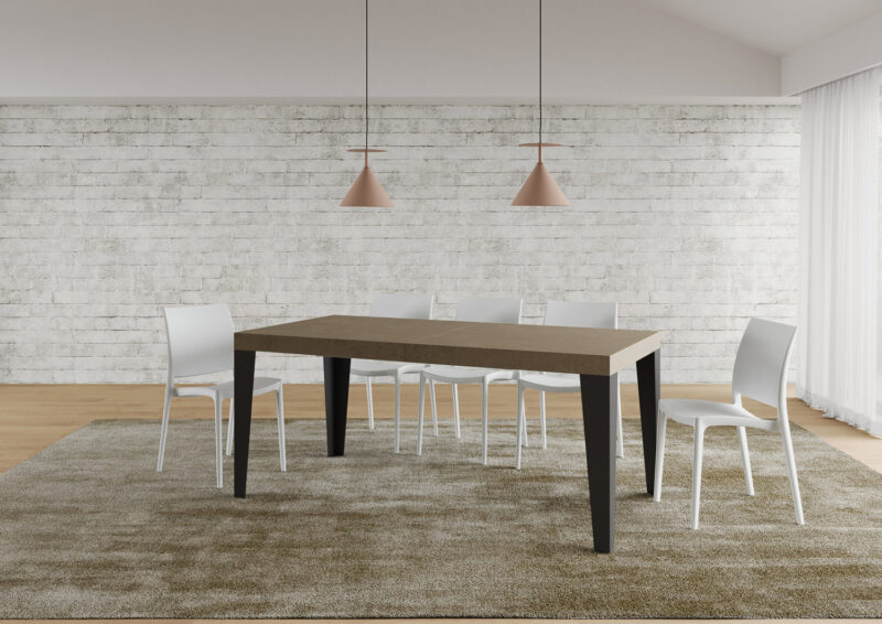 Tavolo allungabile 180/284x90 cm Flame tortora gambe antracite - immagine 3