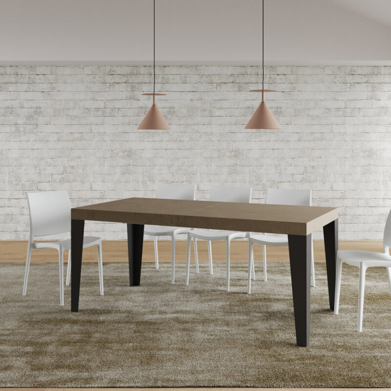 Tavolo allungabile 180/284x90 cm Flame tortora gambe antracite - immagine 2