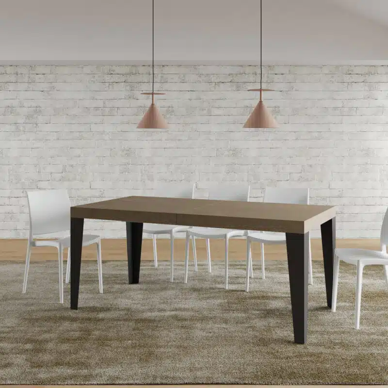 Tavolo allungabile 200/460x90 cm Flame Premium tortora gambe antracite - foto 3
