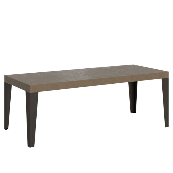 Tavolo allungabile 90/246x90 cm Flame Premium tortora gambe antracite