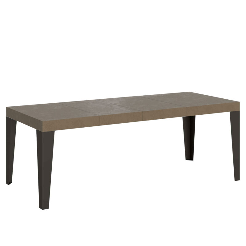 Tavolo allungabile 90/246x90 cm Flame Premium tortora gambe antracite