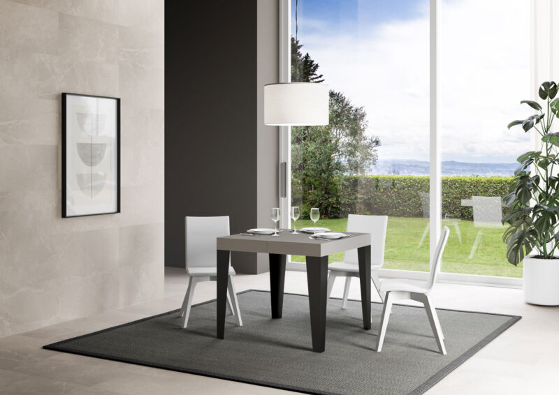 Tavolo allungabile 90/246x90 cm Flame cashmere gambe antracite - immagine 3