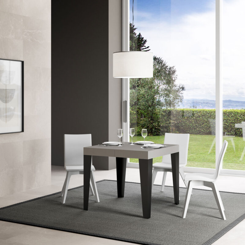 Tavolo allungabile 90/246x90 cm Flame cashmere gambe antracite - immagine 2