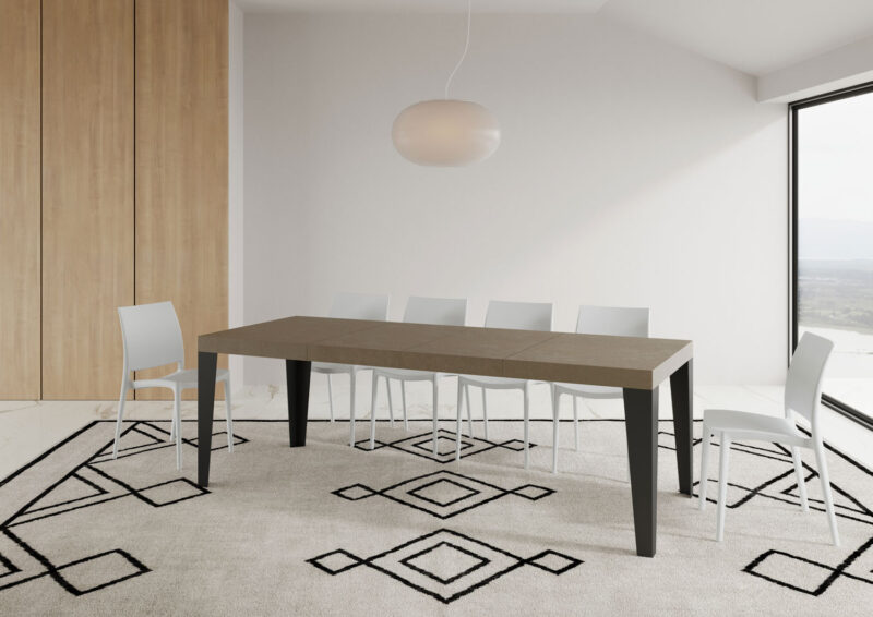 Tavolo allungabile 120/224x90 cm Flame Premium tortora gambe antracite - immagine 4
