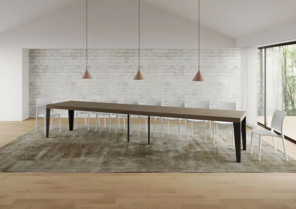 Tavolo allungabile 200/460x90 cm Flame Premium tortora gambe antracite - foto 5