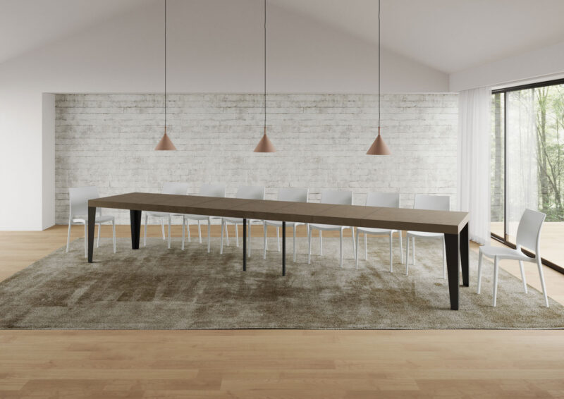 Tavolo allungabile 180/440x90 cm Flame Premium tortora gambe antracite - immagine 5