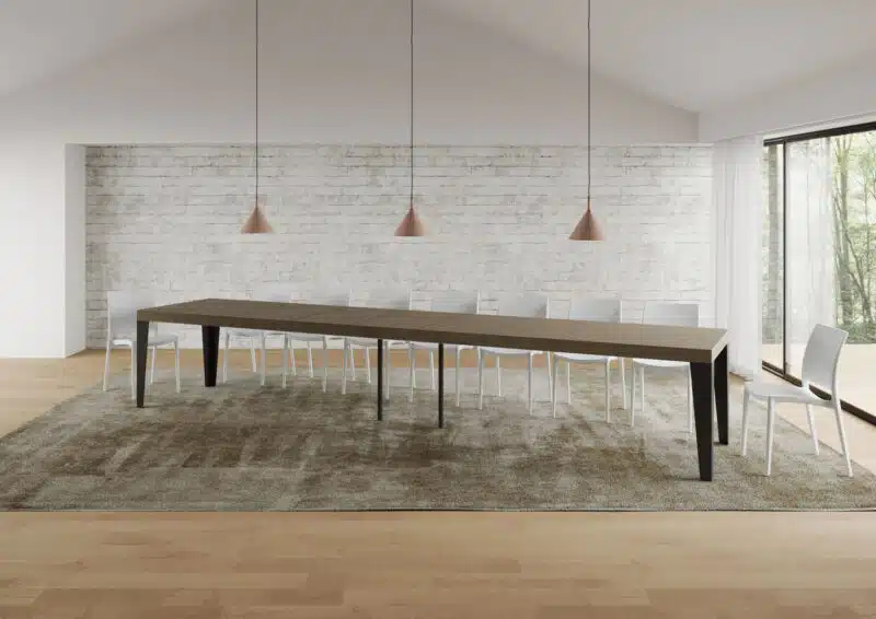 Tavolo allungabile 200/460x90 cm Flame Premium tortora gambe antracite - foto 5