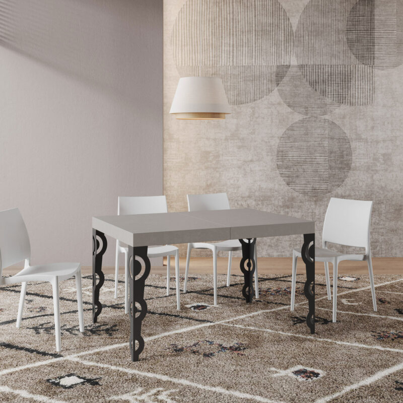Tavolo allungabile 120/204x80 cm Karamay cashmere gambe antracite - immagine 2