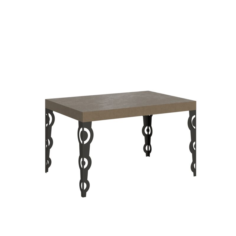 Tavolo allungabile 120/204x80 cm Karamay tortora gambe antracite