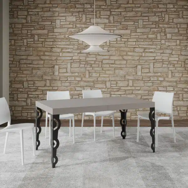 Tavolo allungabile 160/420x90 cm Karamay cashmere gambe antracite