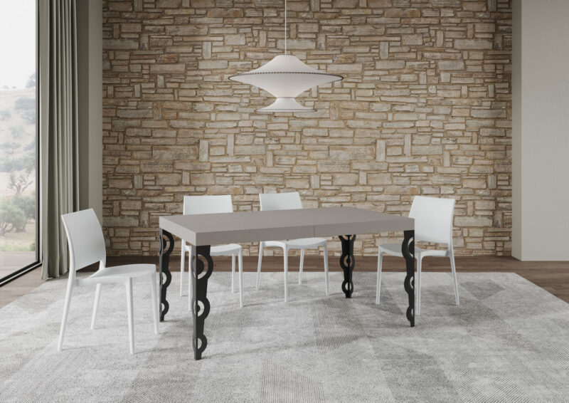 Tavolo allungabile 160/244x80 cm Karamay cashmere gambe antracite - immagine 3