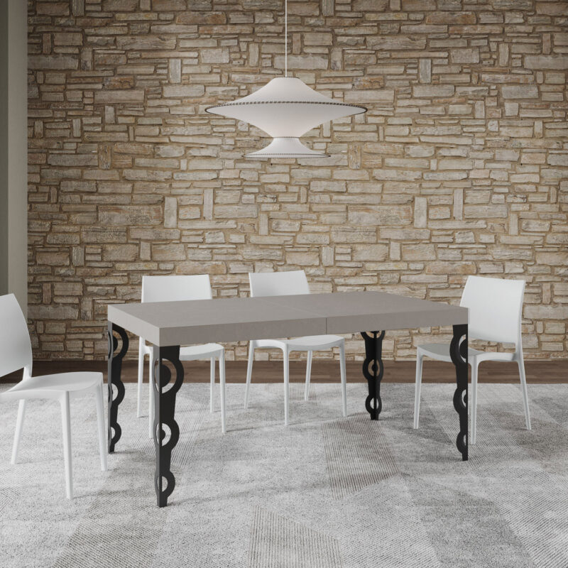 Tavolo allungabile 160/244x80 cm Karamay cashmere gambe antracite - immagine 2