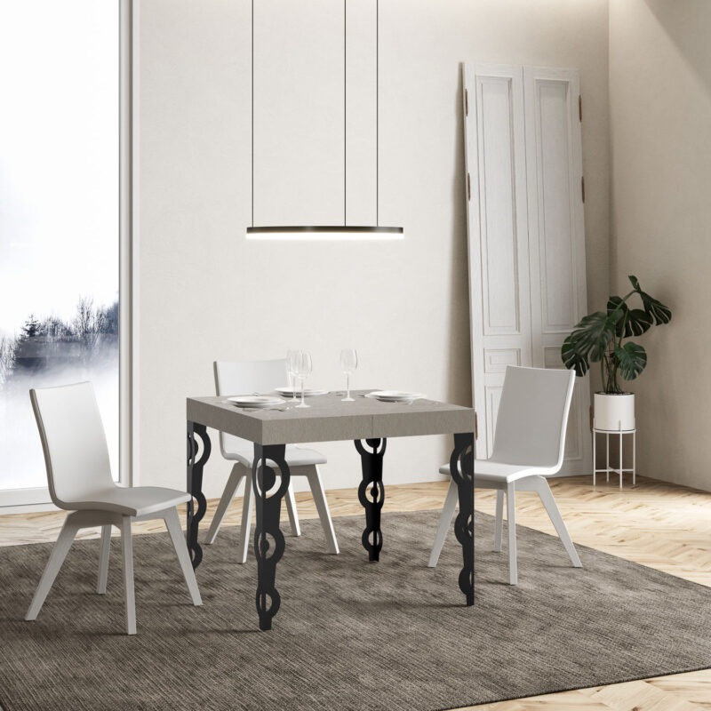 Tavolo allungabile 90/246x90 cm Karamay cashmere gambe antracite - immagine 2