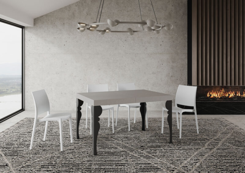 Tavolo allungabile 140/224x80cm Paxon cashmere gambe antracite - immagine 3