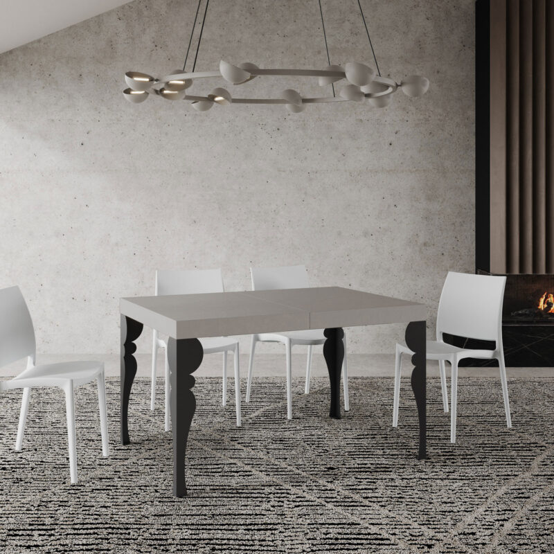 Tavolo allungabile 140/224x80cm Paxon cashmere gambe antracite - immagine 2